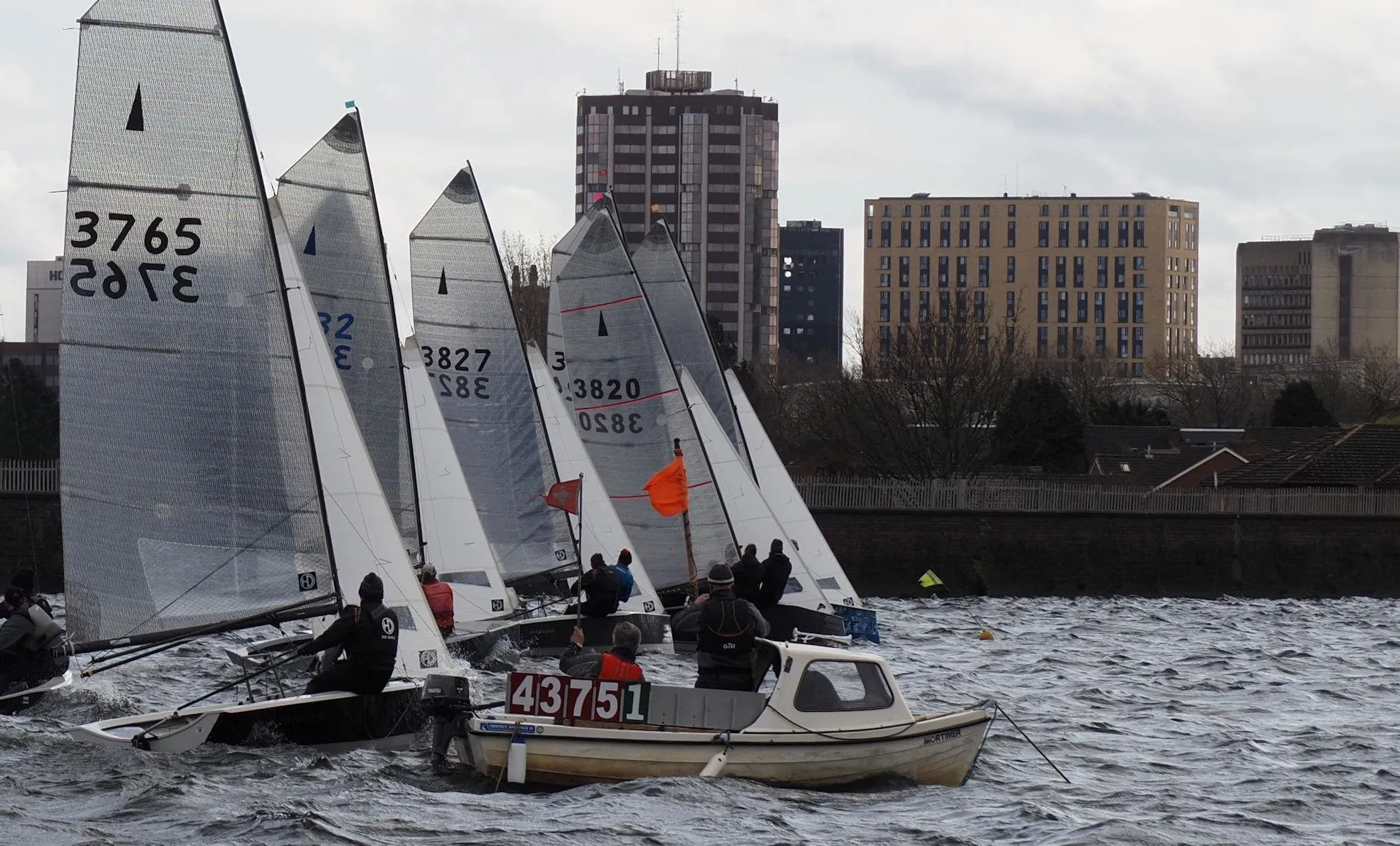 A clean start to Race 1 of the Merlin open at Midland Sailing Club - photo © Julian Harms
